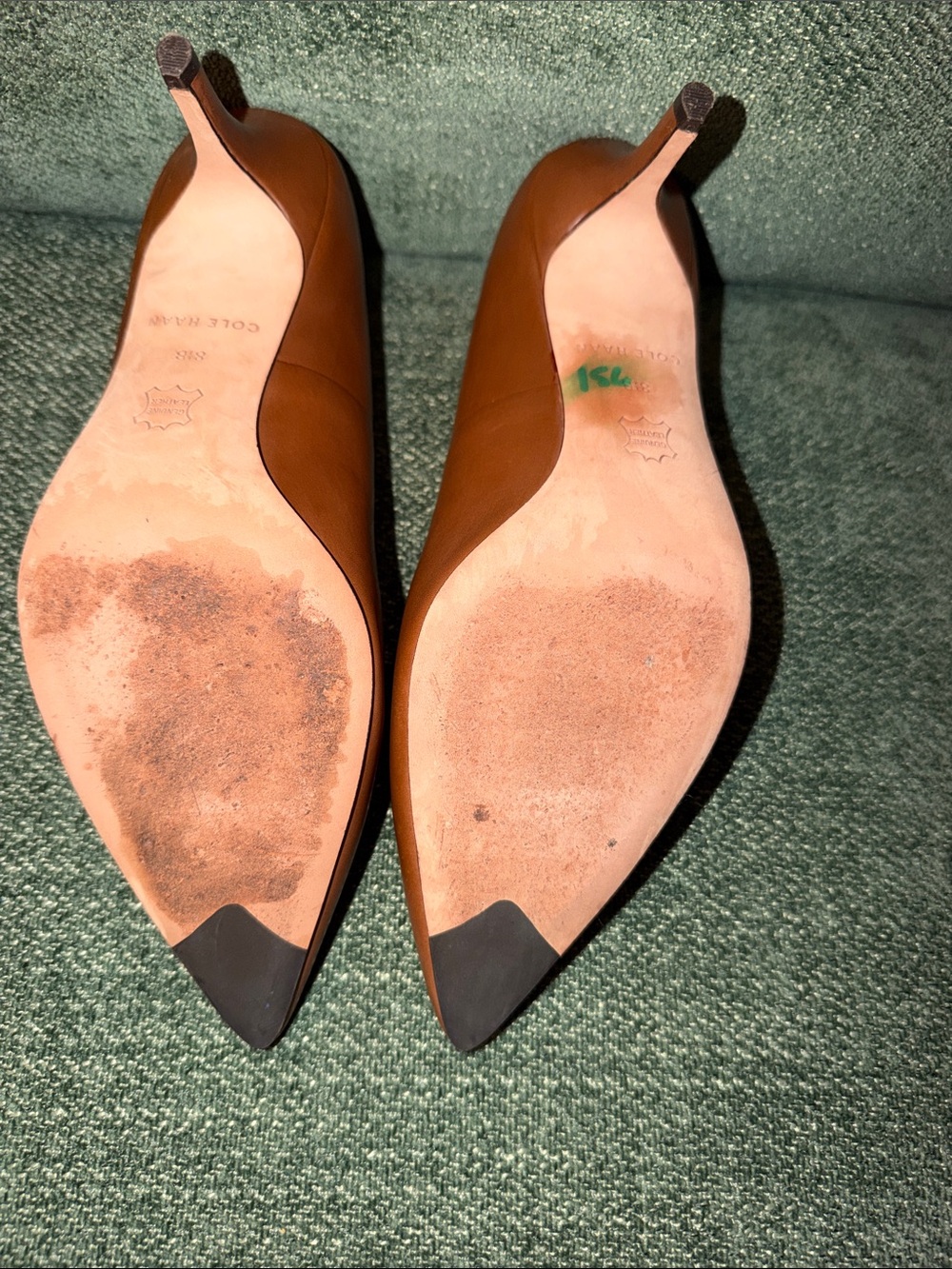 Cole Haan Tan Pointed Toe Leather Heels - Picture 8 of 9